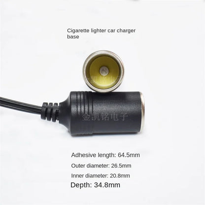 10A Pure Copper Thickened 12V24V Universal Cigarette Lighter Extension Cable with Switch, 3m Car Charger Power Cord