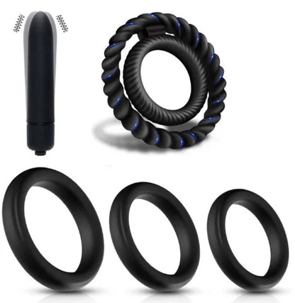 10-Frequency Vibration Penis Lock Ring, Reusable Soft Silicone Cock Ring, Men Time-lapse Masturbator Delay Ejaculation Sex Toys