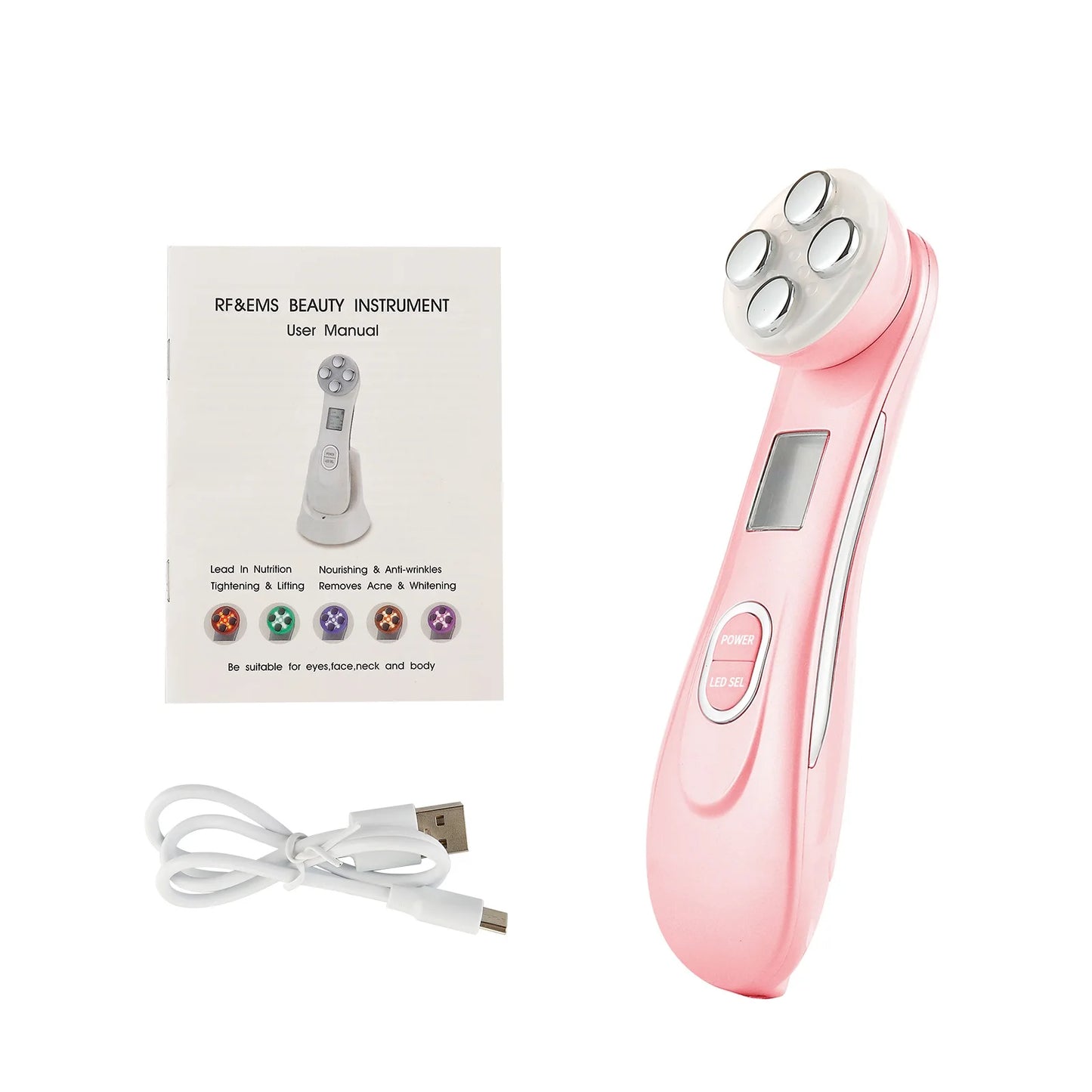 NEW Radiofrequency EMS 5-color LED Photon Beauty Instrument Skin Lifting Firming Anti-wrinkle Skin Care Facial Massager