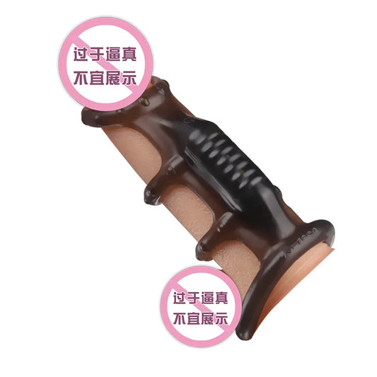 Vibrator 4-Ring Sleeve Penis Cock Men Semon Lock Delay Ejaculation Cockring Masturbator For Women Vagina Stimulator Sex Toy