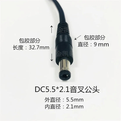 10A 12V DC Power Extension Cable, Thick Pure Copper 0.75mm², DC5.5*2.1 Male To Female, 5m, Black for Surveillance