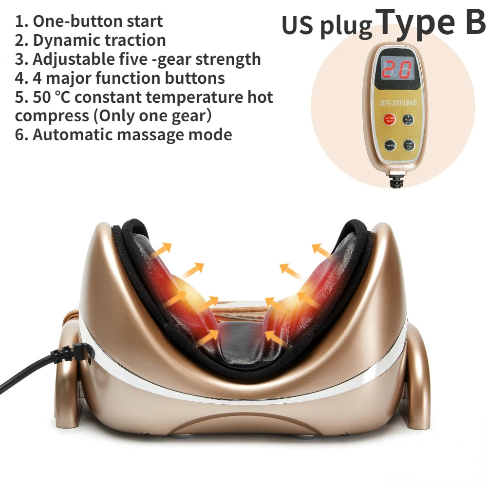 New Electric Neck Massager Pillow Vibration Air Compression Kneading Heat  Massager Neck Stretcher Cervical relieve Pain