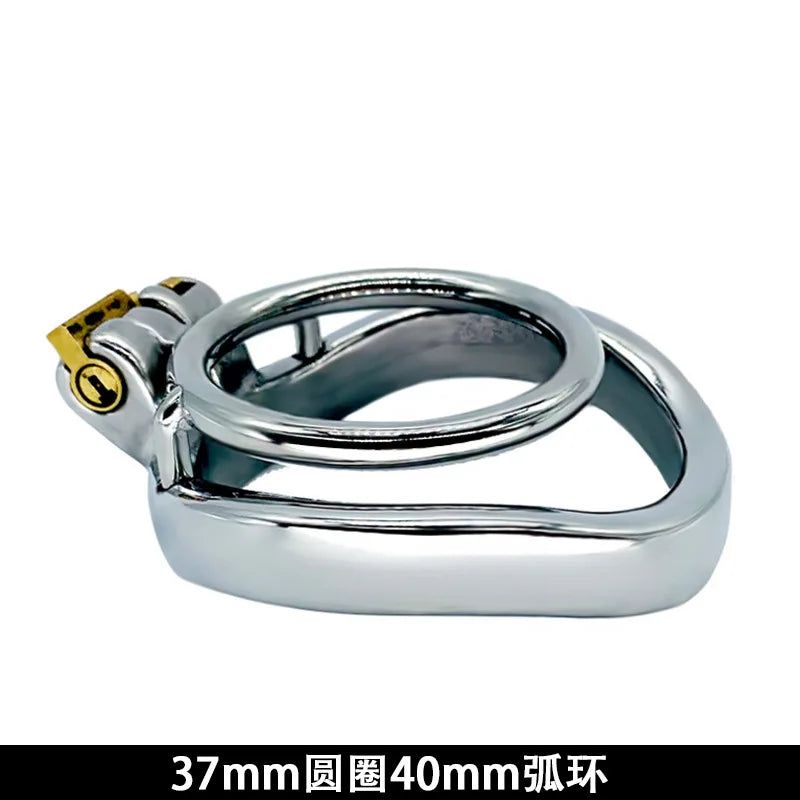 Stainless Steel Penis Double Rings Cock Lock Male Chastity Cages Bondage Device Restraint Sex Toys for Men Adult Training