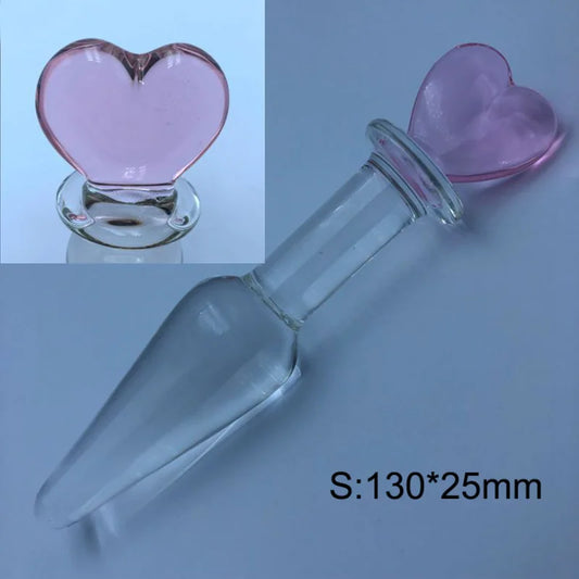 1PCS Anal Sex Toys Magic Wand Crystal Glass Stick Fake Parasol Anal Plug (S/M) Masturbation Dildos Sex Toy for Women Men Female