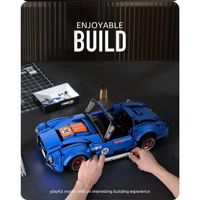 1816PCS Technical MOC Retro Sport Car Shelbyed Cobra 427 Building Blocks Assemble Bricks Toys Gifts for Adult Friend