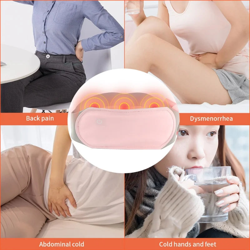 Electric Menstrual Heating Pad 6 Modes Abdomen Massage Waist Washable Warm Lady Uterus Reduce Menstrual Stomachache Waist Pain