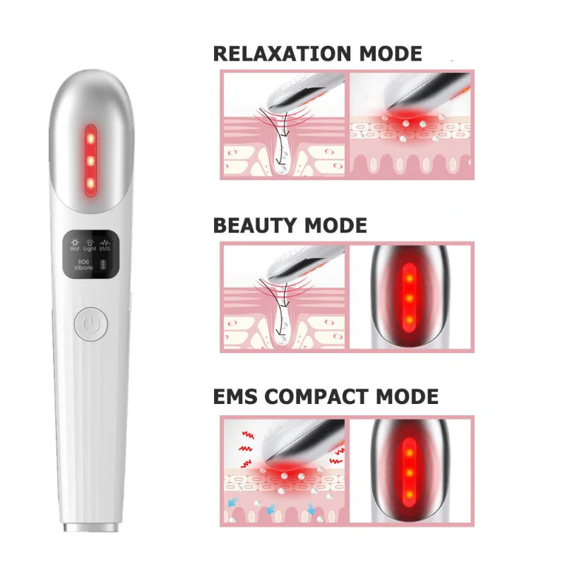 New Eye Vibrator Massager EMS Eye Massager Red Light Therapy Rejuvenates Anti-wrinkle Beauty Anti-aging and Reduces Dark Circles