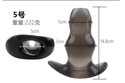 1pcs Soft Silicone Hollow Plug Butt Plug TPE Transparent Black Tunnel Anal Plug Speculum Expander Dilator SM Sex Toy for Couples