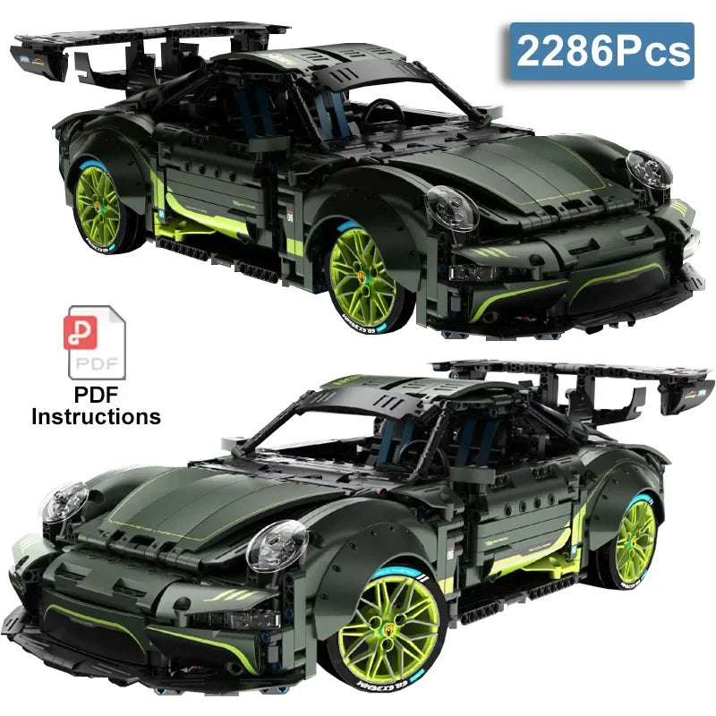 2286Pcs MOC Super Racing Car Model Building Blocks City Static Supercar Speed Sport Vehicle Bricks Toys for Kids Adult Gift