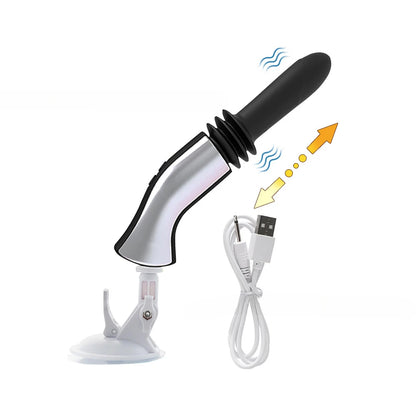 Telescopic Gun Electromechanical Simulation Phallus Female G-spot Stick Masturbation Prop Automatic Pumping & Inserting Sex Toys