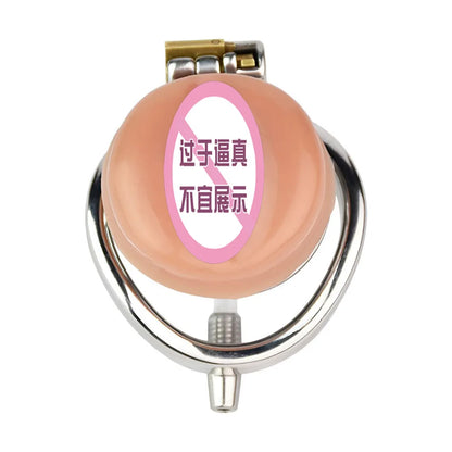 Stainless Steel Chastity Cage with Detachable Silicone Pussy Urethral Plug Penis Lock Cock Rings with Belt Adults Sex Toys