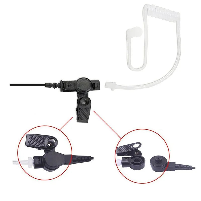 Walkie Talkie 1 Pin 2.5mm Earpiece Air Tube PTT Mic Microphone Headset for Motorola TLKR T3 T5 T6 T7 T8 T9 T6200C MH230R Radio