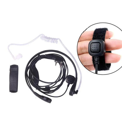 10pcs Baofeng UV-5R Series 2Pin Throat Vibration Finger PTT Mic Earpiece Air Tube Headset Microphone for Kenwood Walkie Talkie