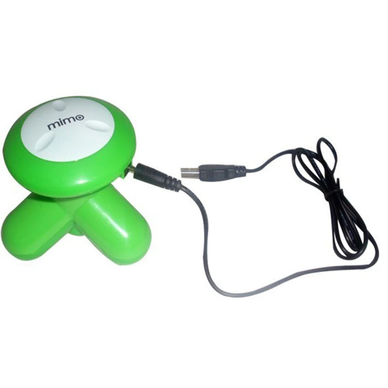 BXA Portable Mini Electric Handled Wave Vibrating Massager USB Battery Full Body Massage Neck Waist Back Shoulder Relaxation