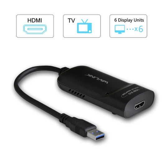 WAVLINK USB 3.0 To HDMI External Graphics Card, 2K Resolution, Independent Audio Output, Microphone Input