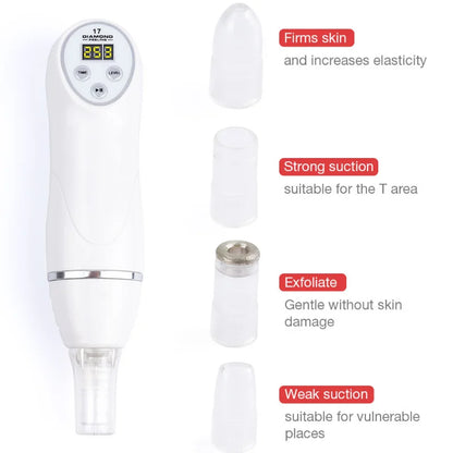 Beauty Digital Diamond Microdermabrasion Vacuum Blackhead Cleaner Facial Acne Marks Removal Machine Deep Clean Pores Skin Care