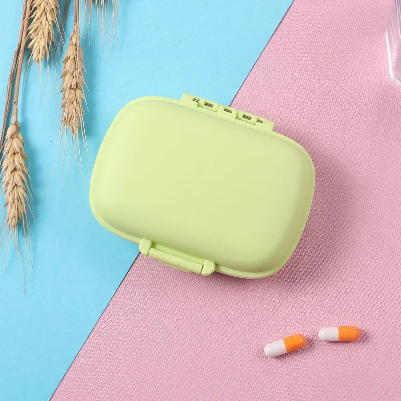 1PCS 8 Grids Organizer Box Tablets Travel Pill Box Tablets with Sealing Ring Small Box Wheat Straw Medicine Container