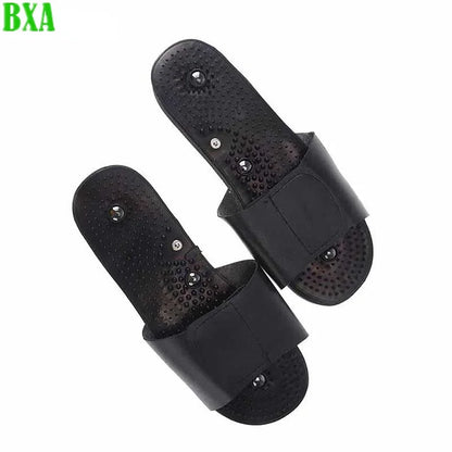 1Pair 2pcs Massage Electrode slipper Tens   Therapy Slippers Body Foot Relaxing Massager Machine Physiotherapy Slippers Black