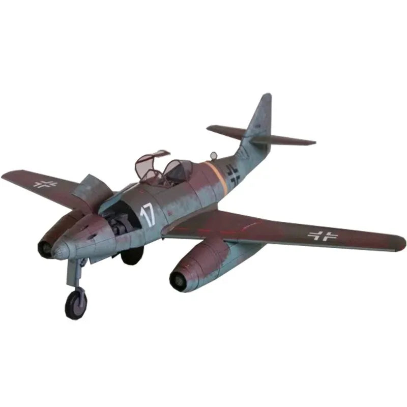 1: 33 Me-262 Fighter Paper Model 3D Paper Card Model Military Aircraft Model Building Sets  Handmade Paper Art Educational Toys