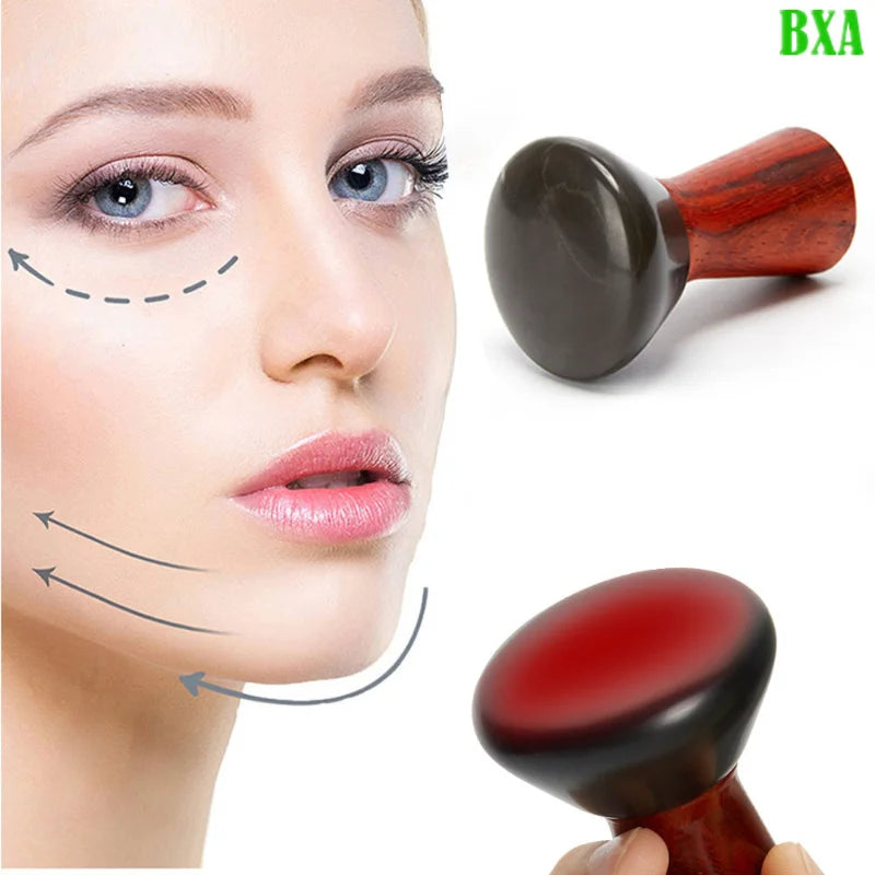 Natural Hot Stones Massager V Facial Lift Gua Sha Needle Back Neck Face Scraping Spa Care Relax Muscles Skin Remove Wrinkles