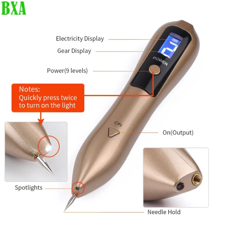 New LCD Plasma Pen Laser Spot Removal Pen Mole Removal Dark Spot Remover Point Pen Skin Wart Tag Tattoo Removal Beauty Tool