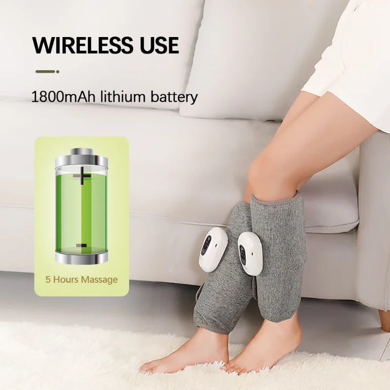 New Electric Leg Massager Wireless Automatic 3 Modes Air Pressure Compression Massager Arm Calf Muscle Muscle Relaxation Device