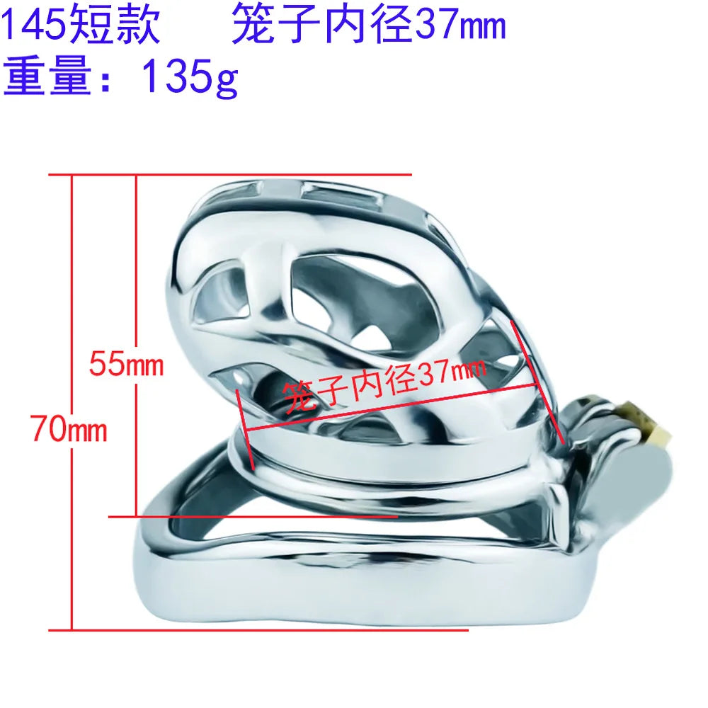 Stainless Steel Micro Short Cylinder Hidden Chastity Lock Smooth Anti-escape Abstinence Convenient Urination Chastity Device