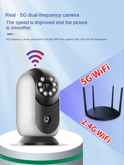 Wireless Network Wifi HD 5G Dual-frequency Monitoring Camera Mobile Automatic Tracking Mobile Phone Remote Monitor