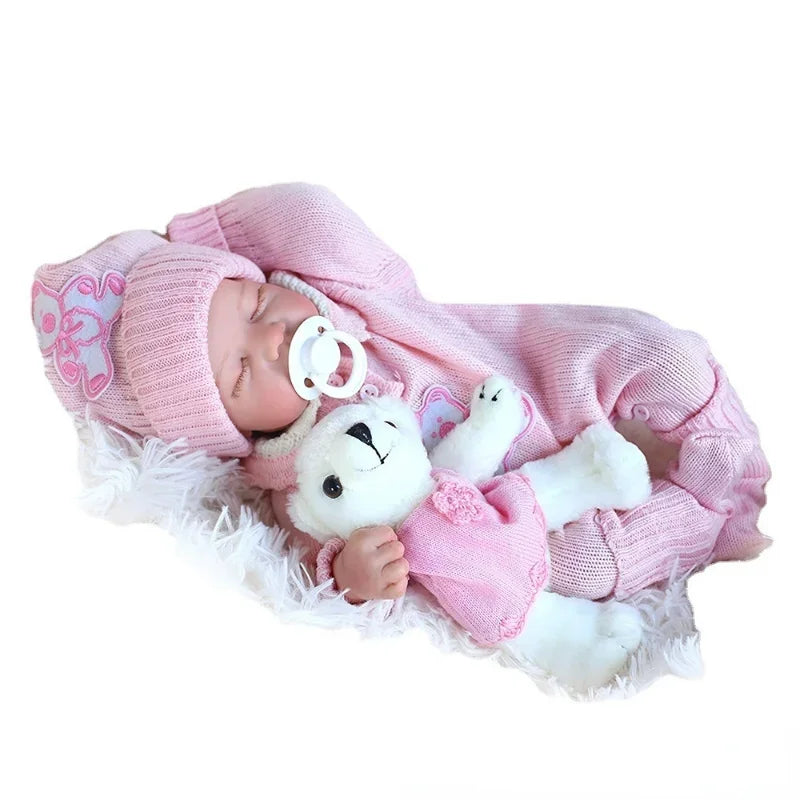 17Inch Realistic Reborn Baby Doll Full Silicone Body Newborn Toddler Toy 43CM Lifelike Birthday Gift Toys for Girls