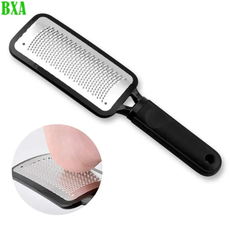 BXA Professional Foot File Scrubber Stainless Steel Rasp Heel Grater Hard Dead Skin Callus Remover Pedicure Feet Care 1pc