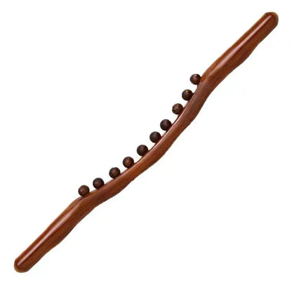 1pc 20 Beads Rolling Pin Universal Back Needle Massage Tendons Beech Wood Scraping Stick Point Treatment Guasha Therapy Tool