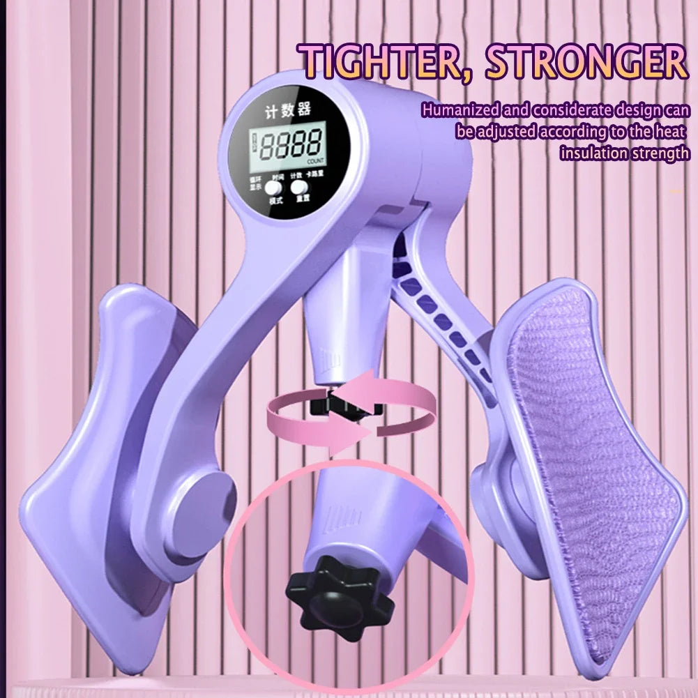 Leg Exerciser Digital Counter Hip Trainer Leg Trainers Pelvic Floor Muscle Strength Adjustable Inner Thigh Fitness Equipment