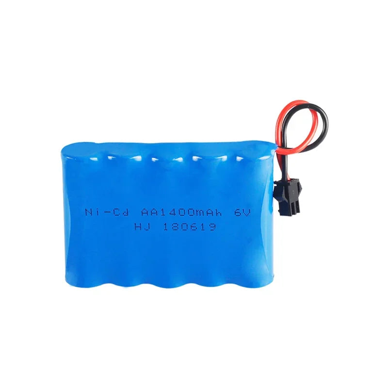 18650 2pcs 6V 1400mAh Ni-Cd AA Battery Pack Rechargeable for Remote Control Electric Car Toys SM-2P Plug Nicd 6V Volt Battery