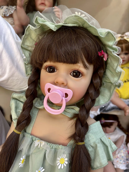 55CM Reborn Silicone Full Body Soft Reborn Baby Doll Lifelike Simulation Doll Real Looking Baby Dolls Toys for Girls Gift