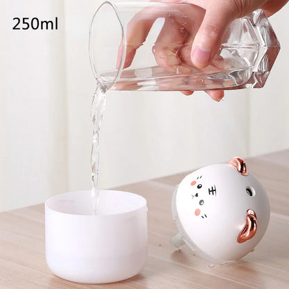 Facial Humidifier with Colorful Atmosphere Light 250ml Capacity Cold Mist Aroma Diffuser Home Bedroom Humidifier Purifies