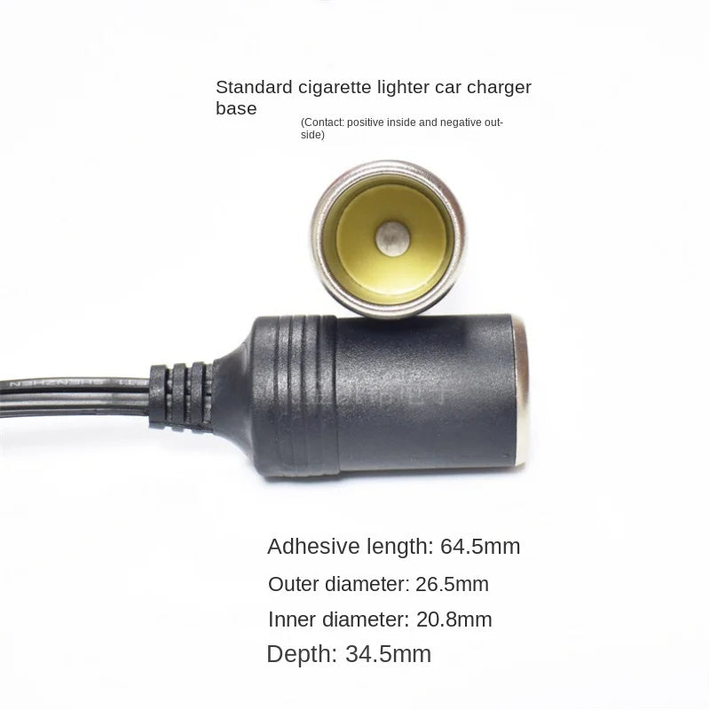 20cm 16AWG Injection-Molded EC5 Female To Cigarette Lighter Socket Car Emergency Power Adapter Cable