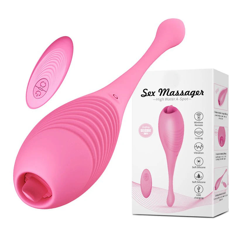 Tadpole Powerful Wireless Vibrator Remote Control 7-mode Licking Stimulator G Spot Female Masturbator Sex Toys For Women