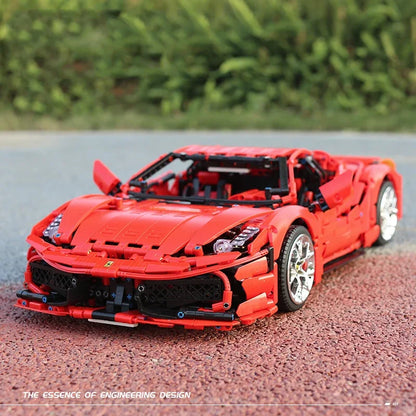 3380PCS Technical Red MOC 458 Sport Car Building Blocks 42143 High Tech Speed Vehicle Gifts Bricks Toy for Boy Friend