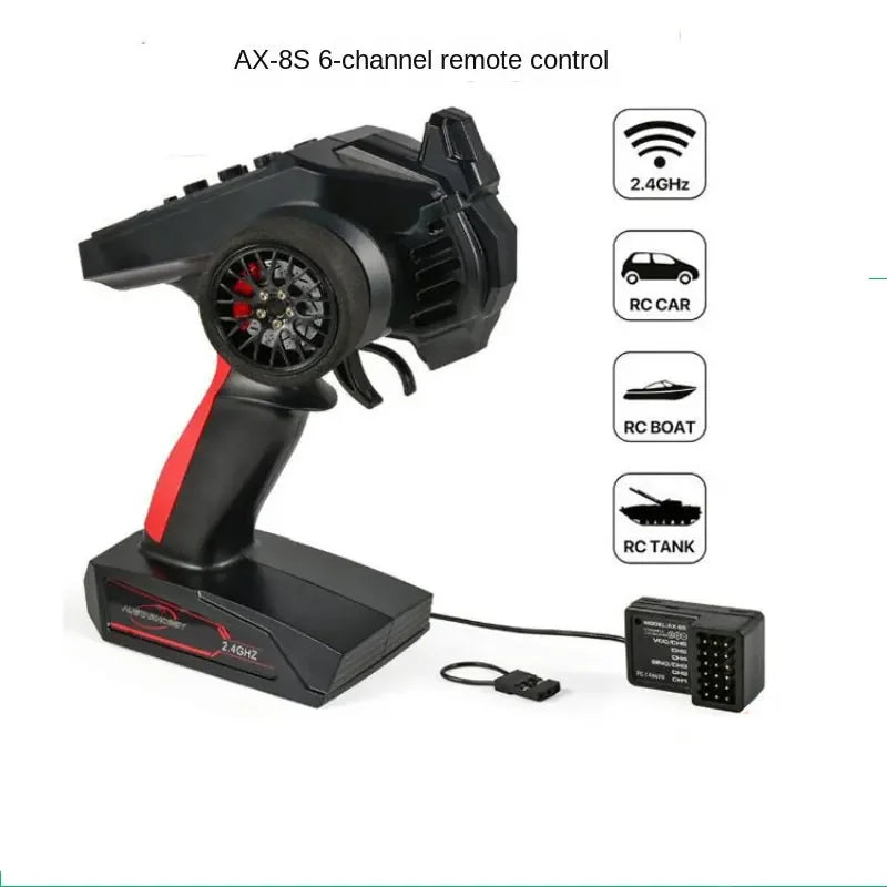 AUSTAR AX6S 4CH 2.4G Transmitter Radio Remote Control with AX-6S Receiver for Q65 MN90 1/10 1/8 TRX4 Axial SCX10 D90 RC Car Boat