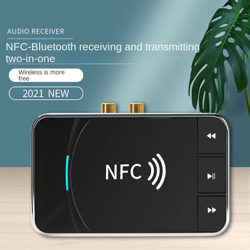 2-in-1 NFC Bluetooth Receiver and Transmitter, RCA Car/Home Audio Adapter 5.0 with USB Audio