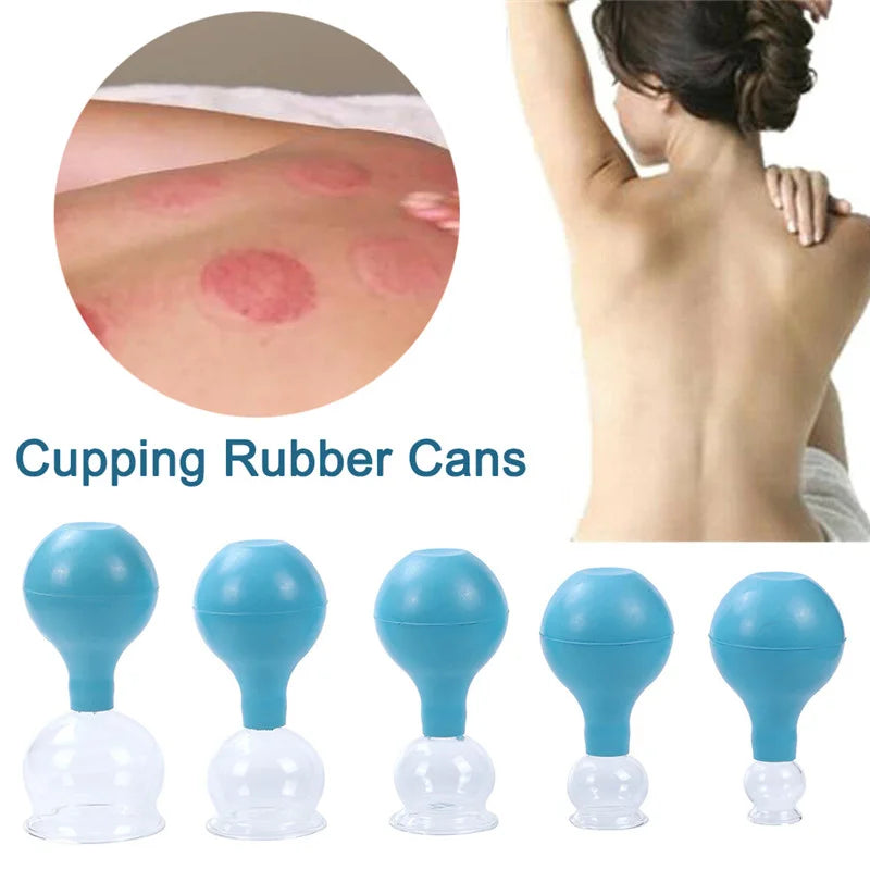 NEW Vacuum Cupping Sleeve Rubber Head Glass Suction Cup Massage Pot Anti-fat Massager Chinese New Therapy Massage Pot