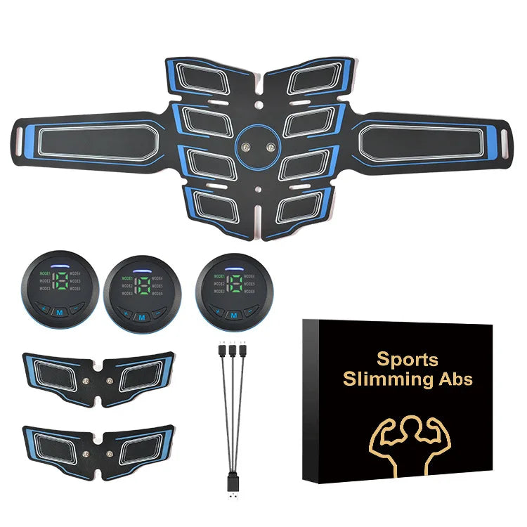 Electric Abdominal Massager Muscle Strengthening Stimulator Equipment Home Sports Fitness EMS Stickers Slimming Patch Exerciser