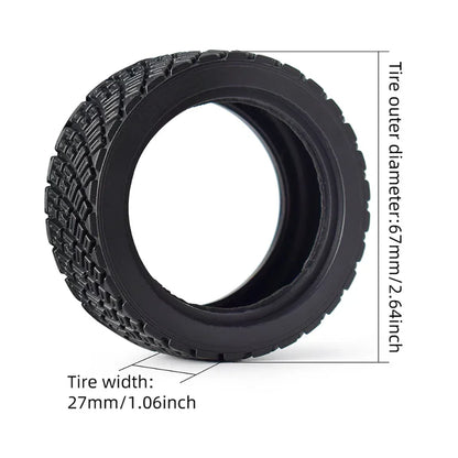 Austa RC Car Rubber Tires 4PCS 67mm for 1/10 Rolly HPI WR8 HSP 94177 WLtoys 1/14 144001 RC Car Replacement Part Black