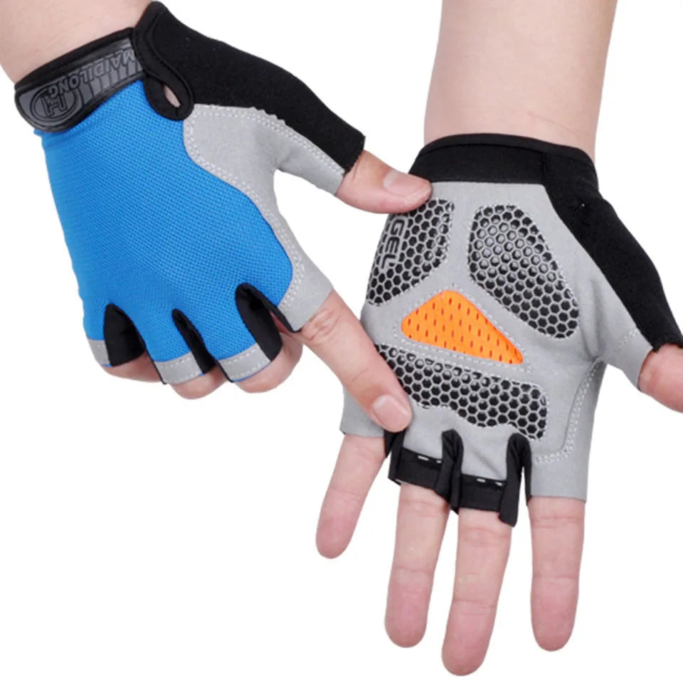 Hot Cycling Anti-slip Anti-sweat Male Female Half Finger Gloves Breathable Shockproof Sports Gloves Cycling Cycling Gloves