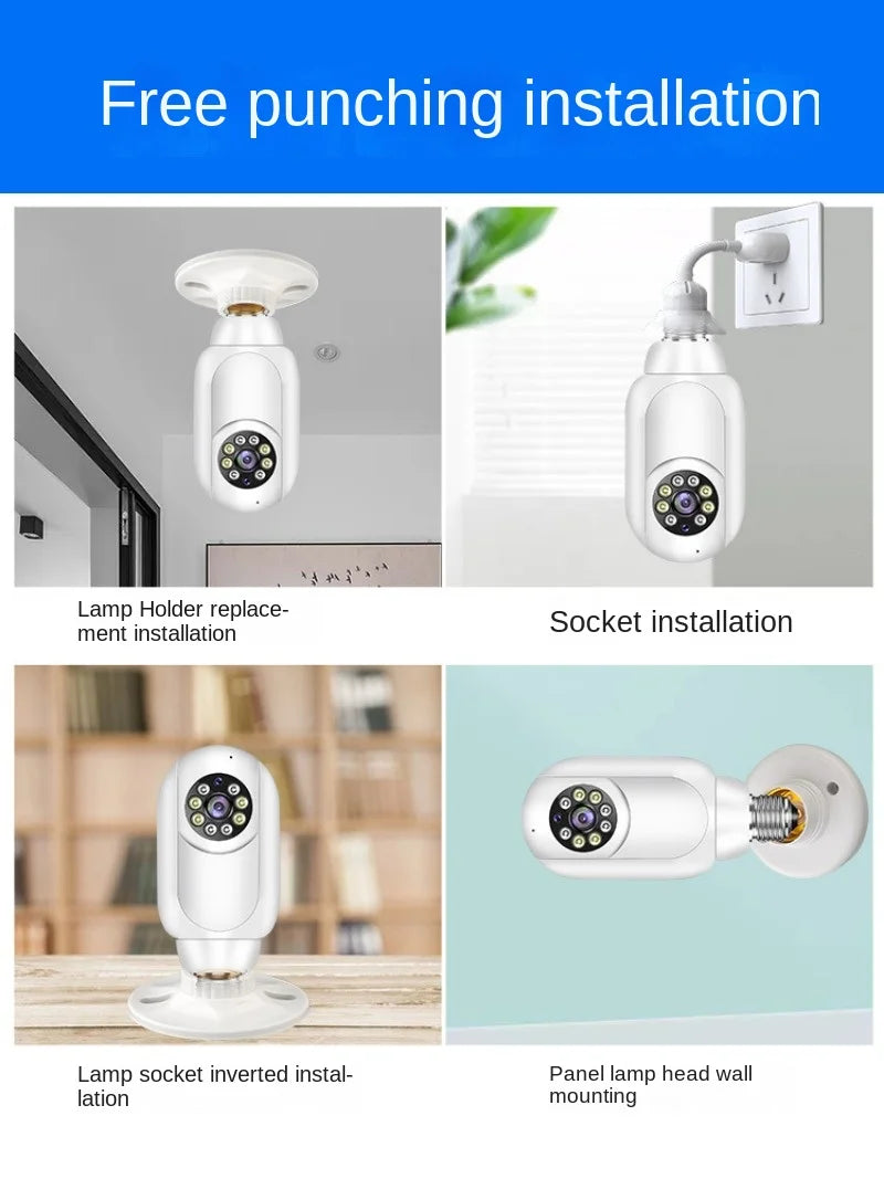 390eyes Lamp Holder 5G Dual Band High-definition Wireless WiFi Monitoring Camera Mobile Intelligent Tracking Phone Remote