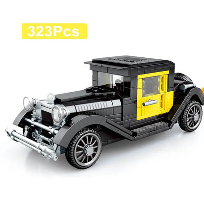 Technical Retro Antique Vintage Car Speed Champions Model Building Blocks City Classic Toys Gift Roadster Vehicle Supercar Brick