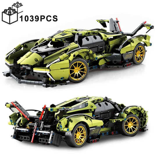 1039PCS Technical MOC Assemble Bricks Toys Lamborghinised V12 Vision GT Concept Speed Car Building Blocks Gifts for Adult Boy