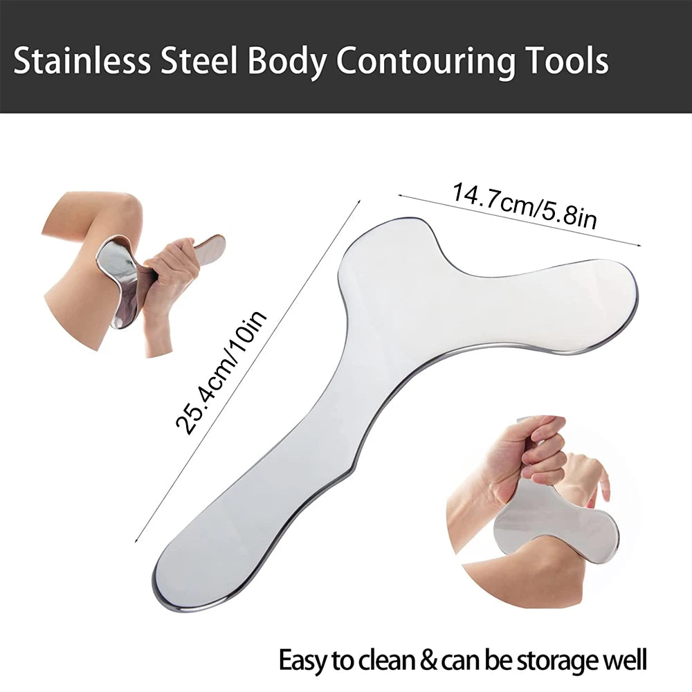 1Pcs Stainless Steel Gua Sha Plate Massager Tool Scraper Physical Therapy Loose Muscle Meridian Massage Machine Spa Board Tool