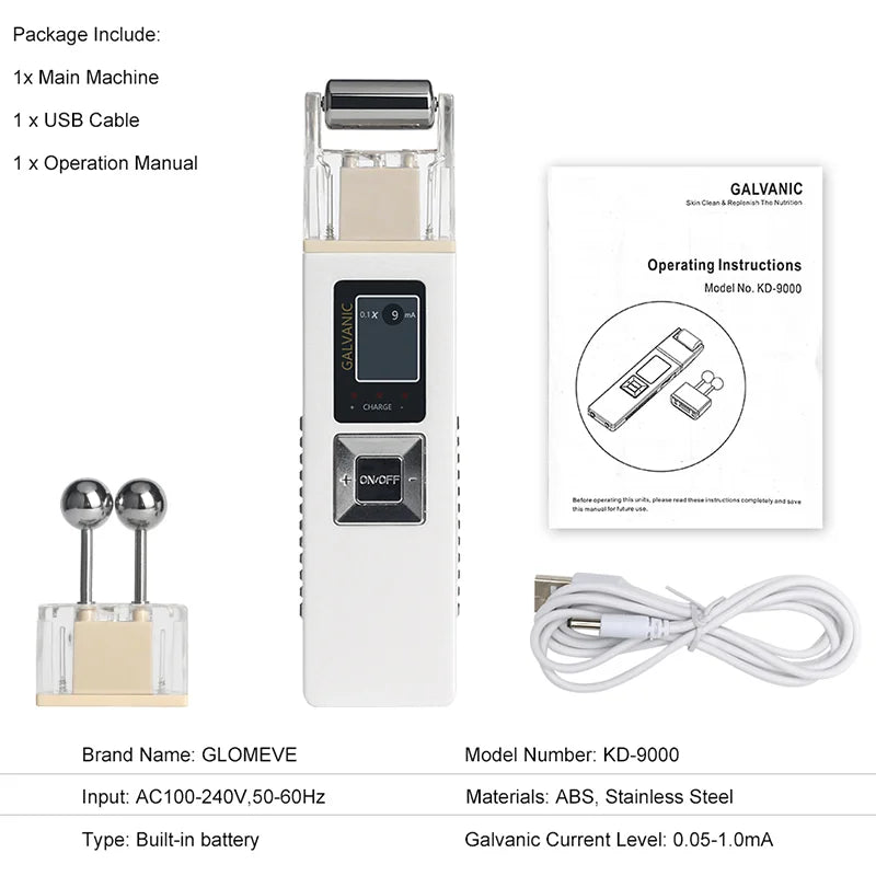 NEW Ion Face Beauty Apparatus Wireless Galvanic Microcurrent Massager Skin Firming Machine With 2 Heads Anti-aging SPA Beauty