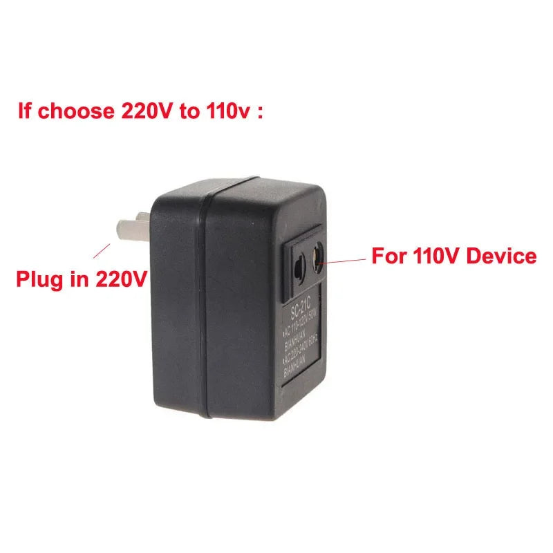 New 1pack SC-21C AC 50W 60Hz Max Power AC 220V Change to 110v Single Change Voltage Transformer Power Converter Adapter US Plug